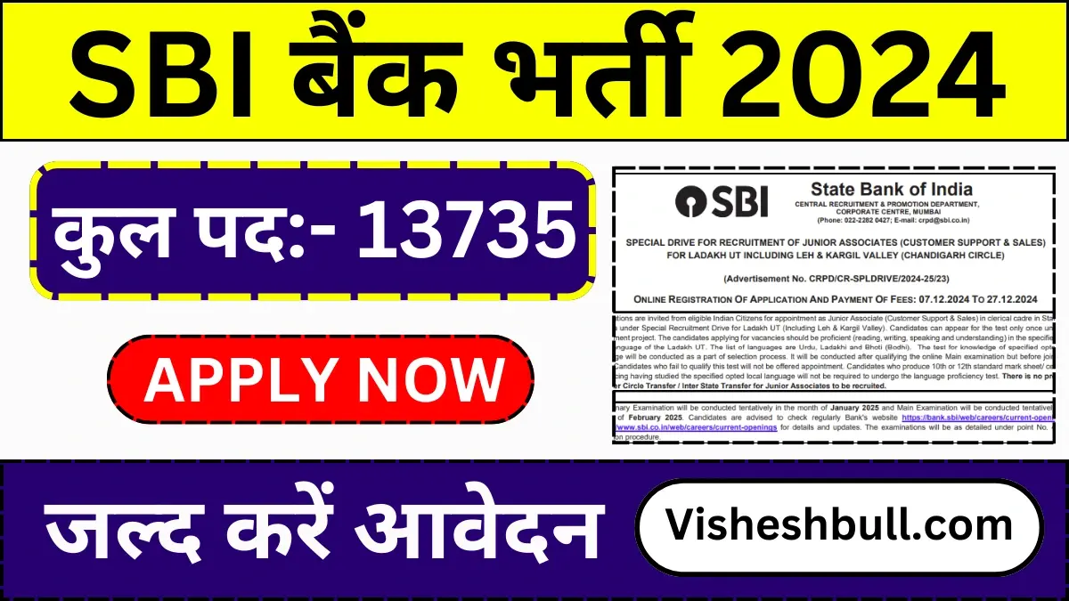 SBI Bank Clerk Vacancy: एसबीआई बैंक में 13735 रिक्त पदों पर निकली भर्ती का आधिकारिक सूचना जारी, जल्द करें आवेदन